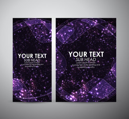 Abstract purple circle shining pattern. Brochure business design template or roll up. Vector illustration