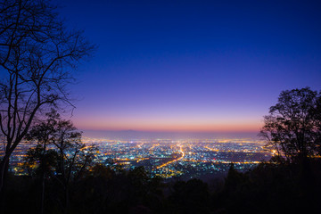  Chiang mai city  Thailand , Landscape view and Twilight scene