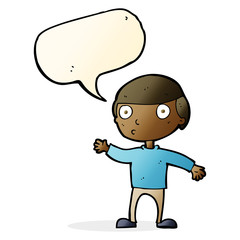 cartoon waving man with speech bubble