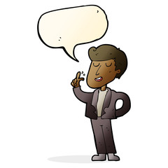 cartoon cool guy snapping fingers with speech bubble