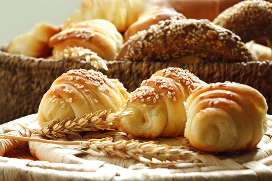 croissants and various bakery products