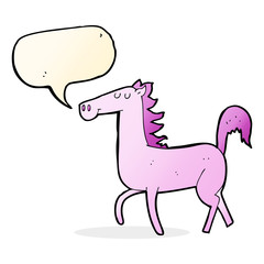 cartoon horse with speech bubble