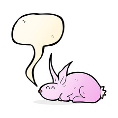 cartoon rabbit with speech bubble