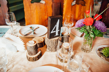 table set for wedding or another catered event