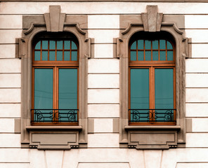 Fototapeta na wymiar Beautiful modern architectural style windows