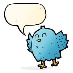 cartoon bird with speech bubble