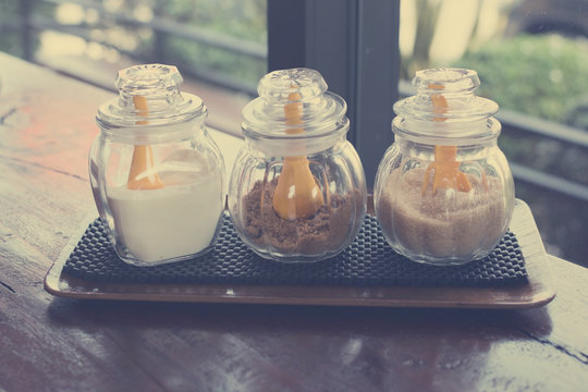 Sugar Pot On Table