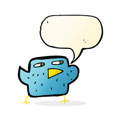cartoon bird with speech bubble