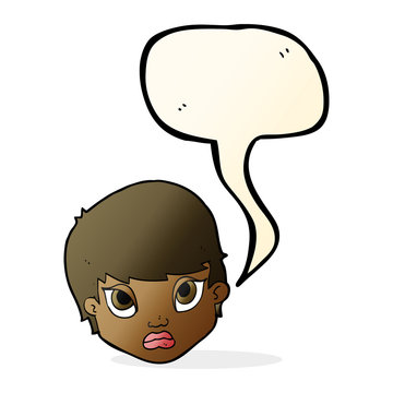 recommend clip art: cartoon sulking woman with speech bubble