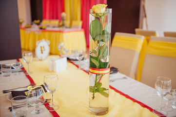 table set for wedding or another catered event