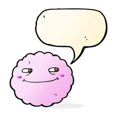 cartoon happy cloud with speech bubble