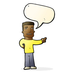 Fototapeta premium cartoon man pointing with speech bubble
