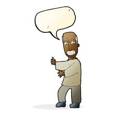 cartoon angry old man with speech bubble