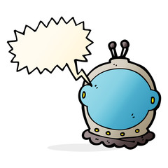 cartoon astronaut helmet with speech bubble