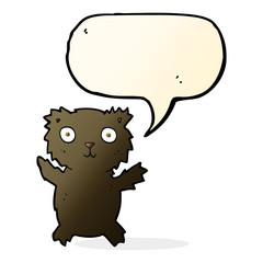 cartoon black bear with speech bubble
