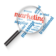 Fototapeta premium Marketing analysis magnifier