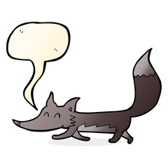 cartoon little wolf with speech bubble
