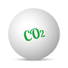 Co2 text 3d sphere ball