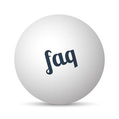 Faq text 3d sphere ball