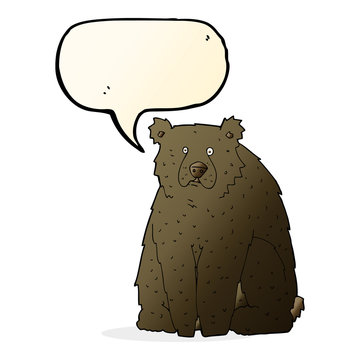 recommend clip art: cartoon funny black bear with speech bubble