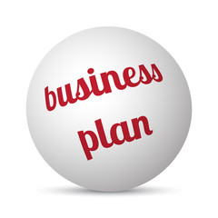 Business Plan text 3d sphere ball