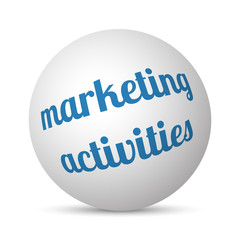 Marketing Activities text 3d sphere ball