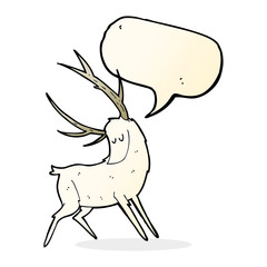 cartoon white stag with speech bubble
