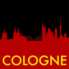 Abstract Cologne skyline, with various landmarks