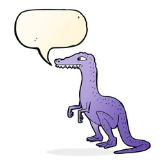 cartoon dinosaur with speech bubble