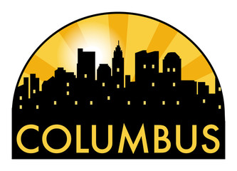 Abstract skyline Columbus, with various landmarks