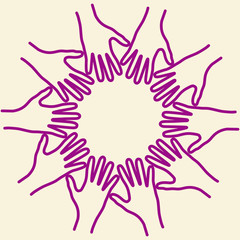 People hands united together