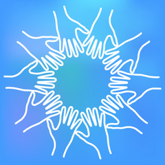 People hands united together