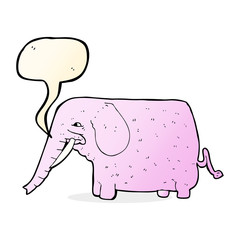 cartoon funny elephant with speech bubble