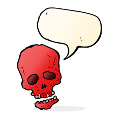 Obraz na płótnie Canvas cartoon skull with speech bubble