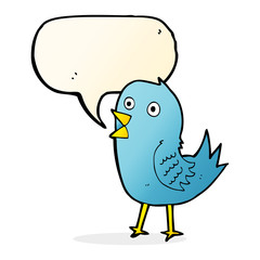 cartoon bluebird with speech bubble