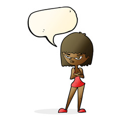 cartoon angry woman with speech bubble