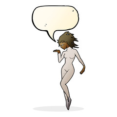 cartoon future space woman with speech bubble