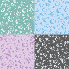 hand drawn kid patterns
