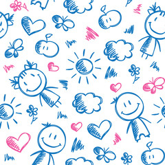 hand drawn kid pattern