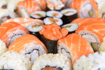 Delicious sushi rolls