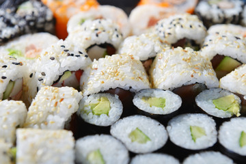 Delicious sushi rolls
