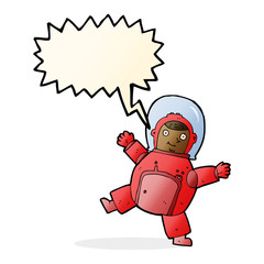 cartoon astronaut with speech bubble