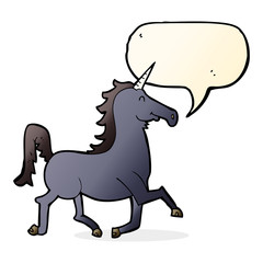 cartoon unicorn with speech bubble