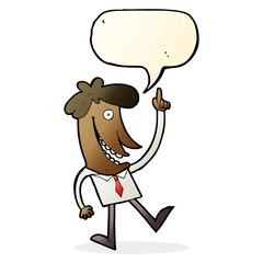 cartoon man with idea with speech bubble