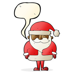 cartoon santa claus with speech bubble