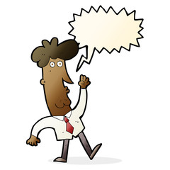 cartoon office man with speech bubble