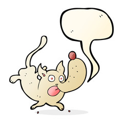 cartoon funny dog with speech bubble