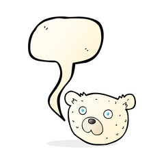 cartoon polar bear with speech bubble