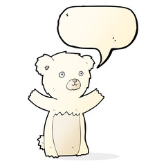cute cartoon polar bear with speech bubble