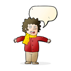 cartoon surprised man with speech bubble
